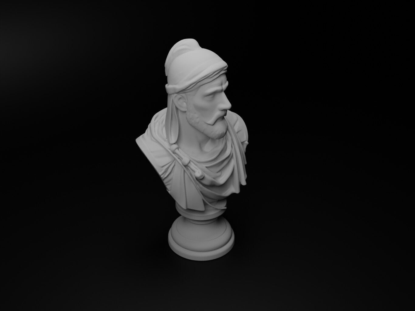 Berber Warrior Bust Chess 3D print model_2