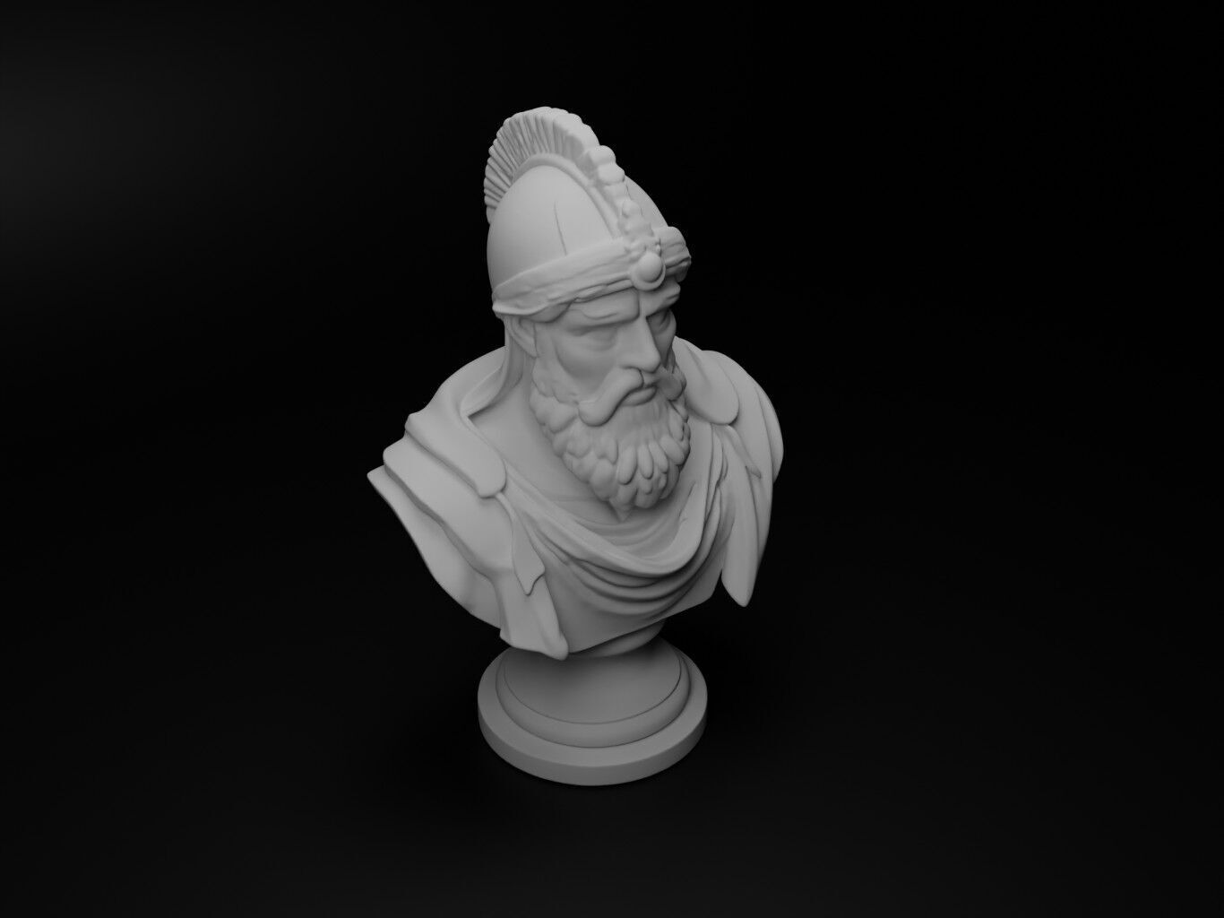 Berber Warrior Bust Chess 3D print model_2