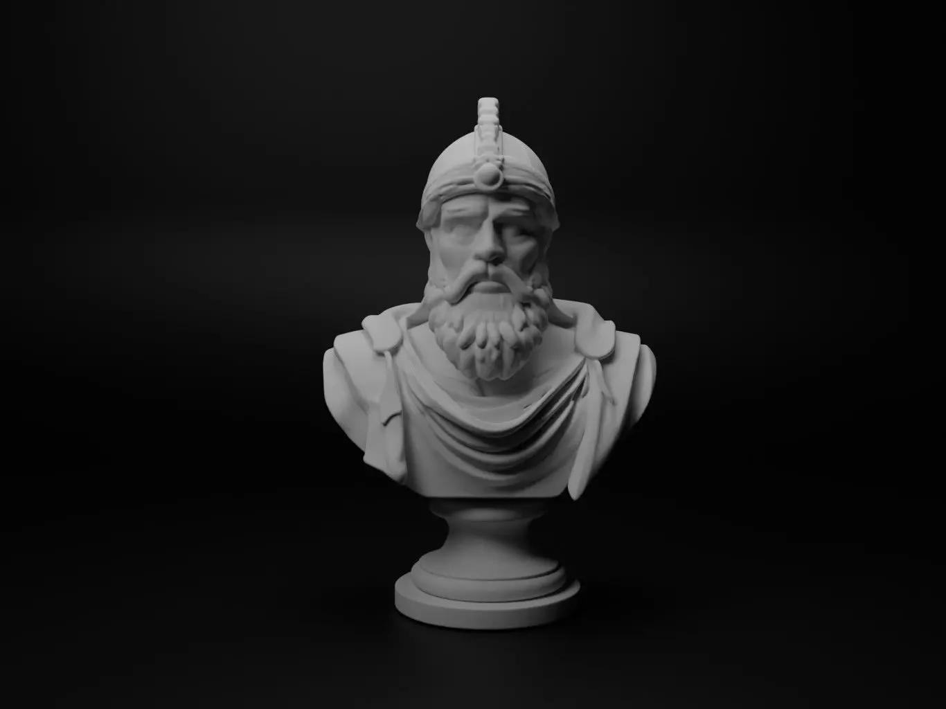 Berber Warrior Bust Chess 3D print model_0