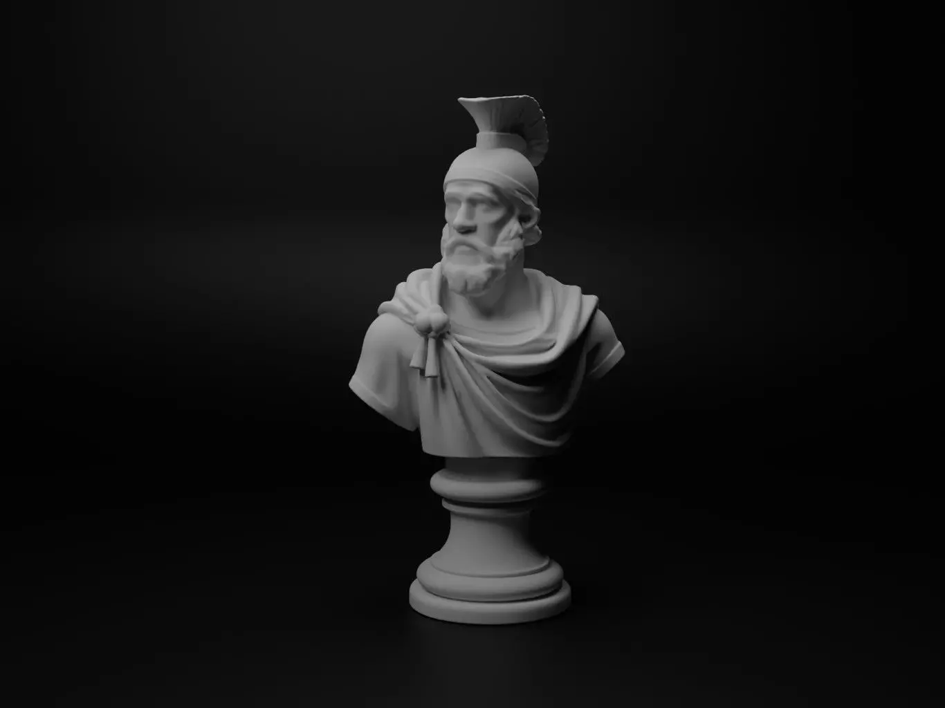 Byzantine Soldier Bust Chess 3D print model