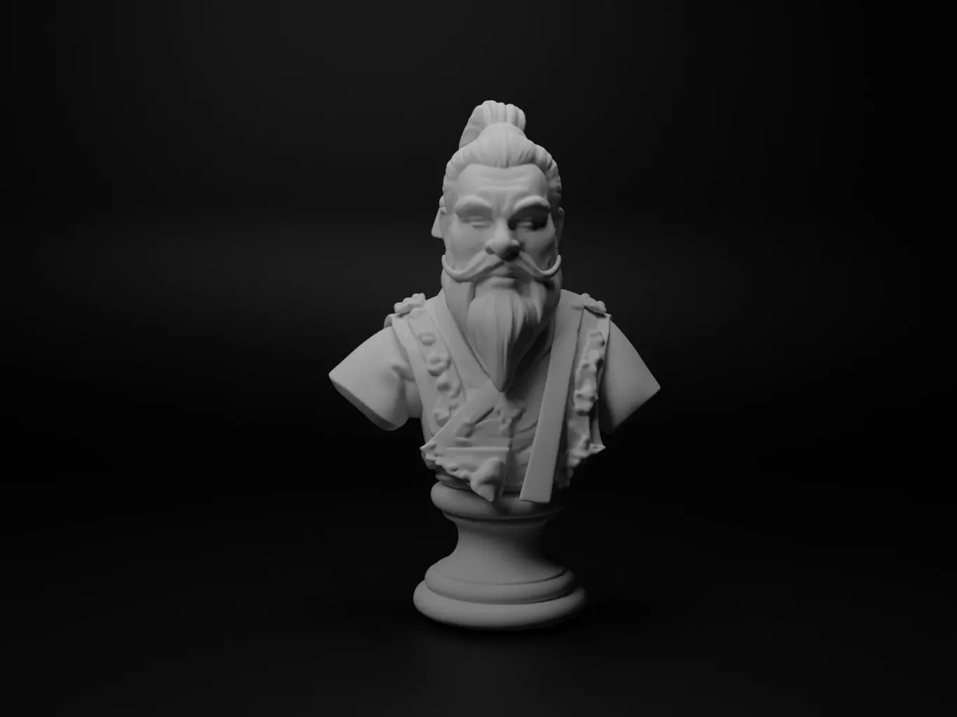 Chinese Kung Fu Master Bust Chess 3D print model