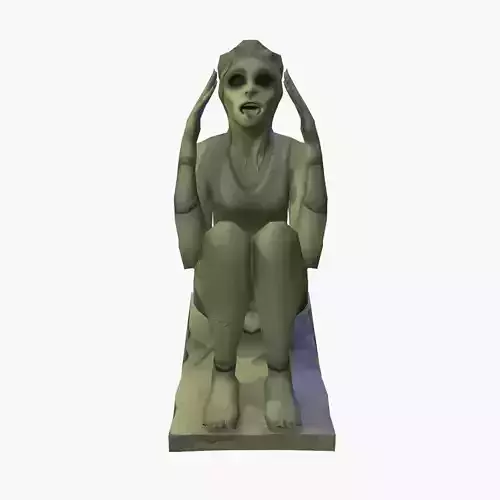 Screaming statue Free low-poly 3D model