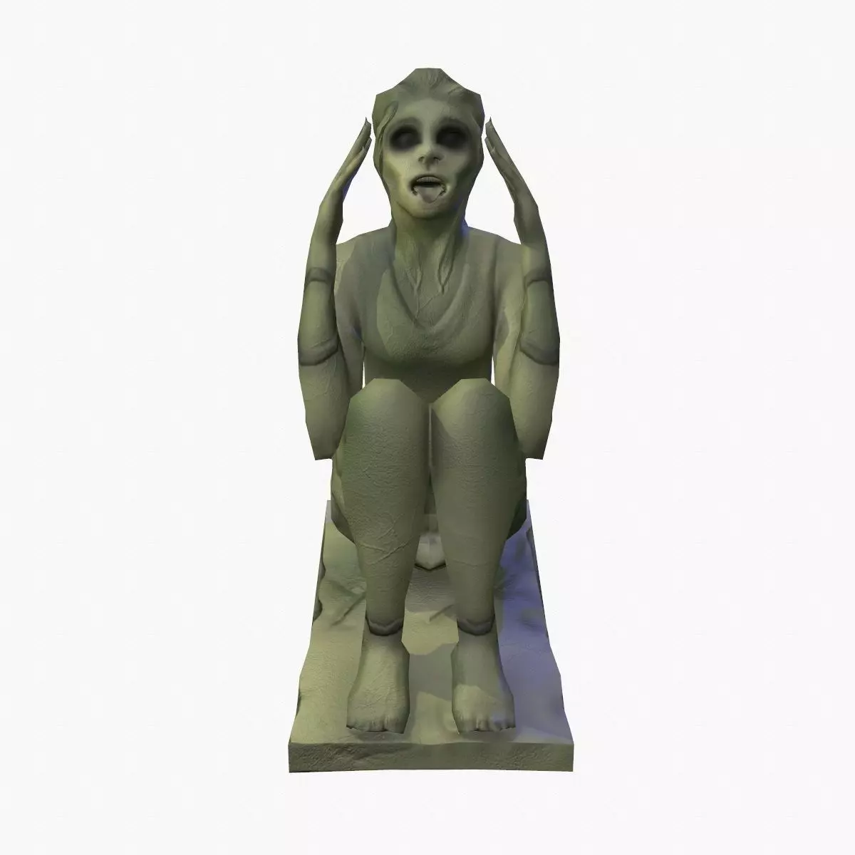 Screaming statue Free low-poly 3D model