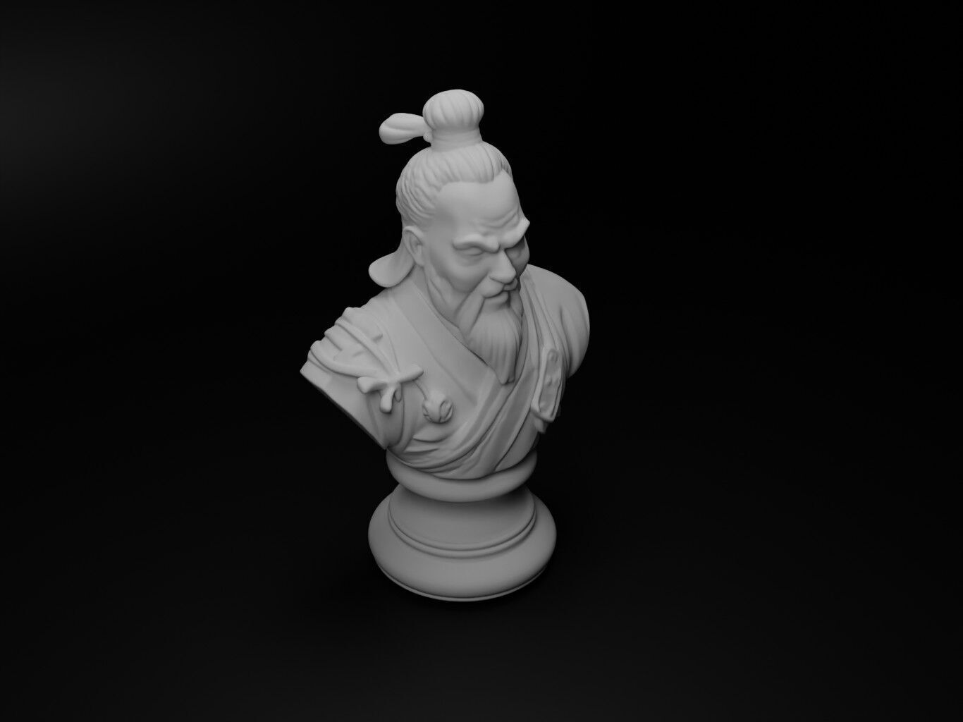 Chinese Kung Fu Master Bust Chess 3D print model_2