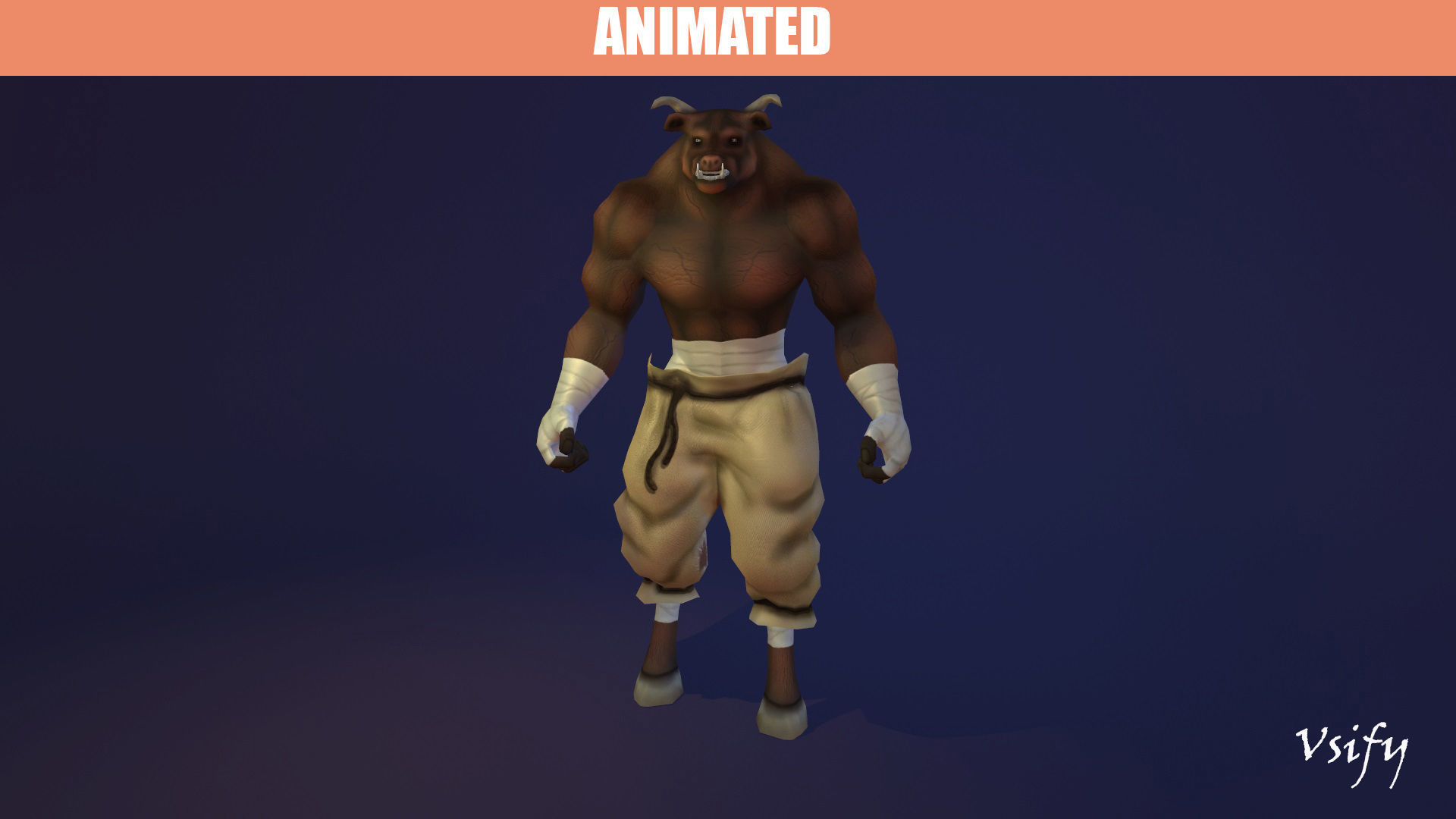 Animated Minotaur Free low-poly 3D model_3