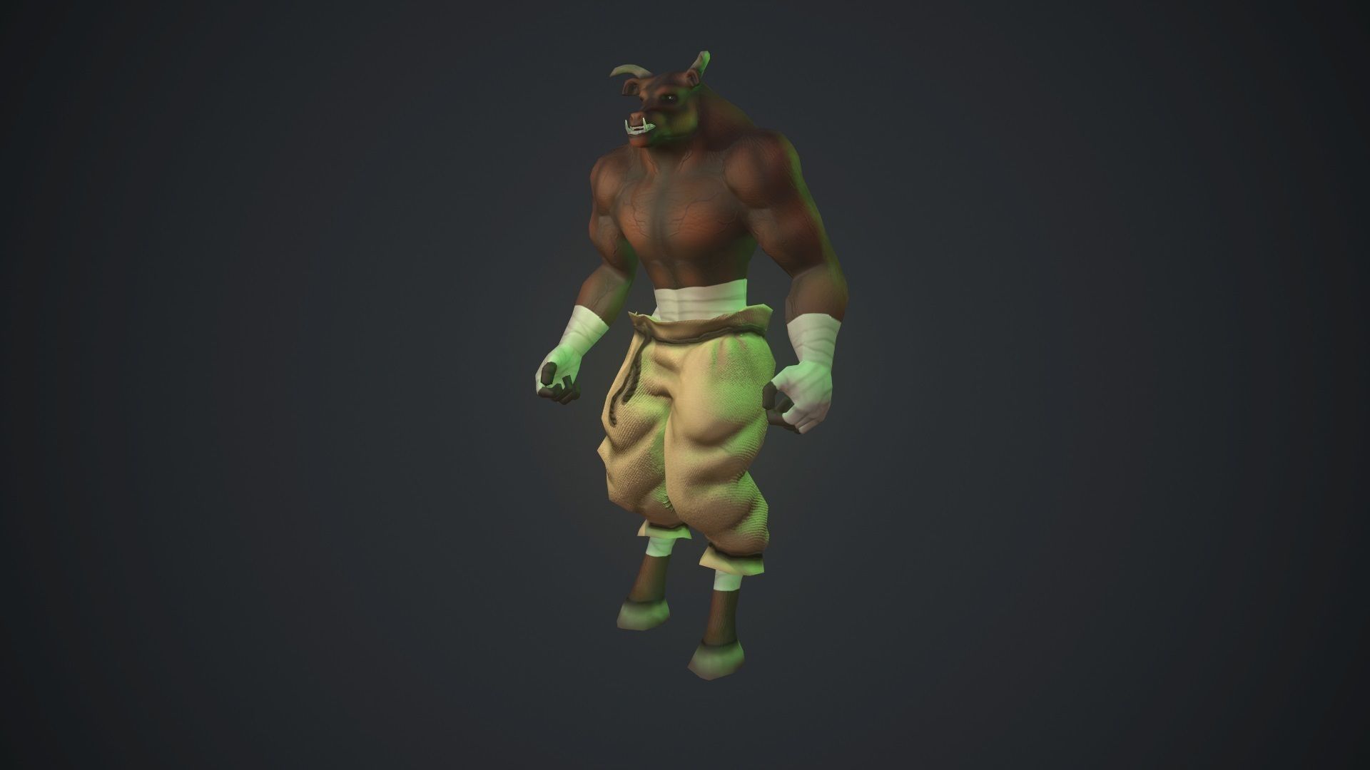 Animated Minotaur Free low-poly 3D model_7