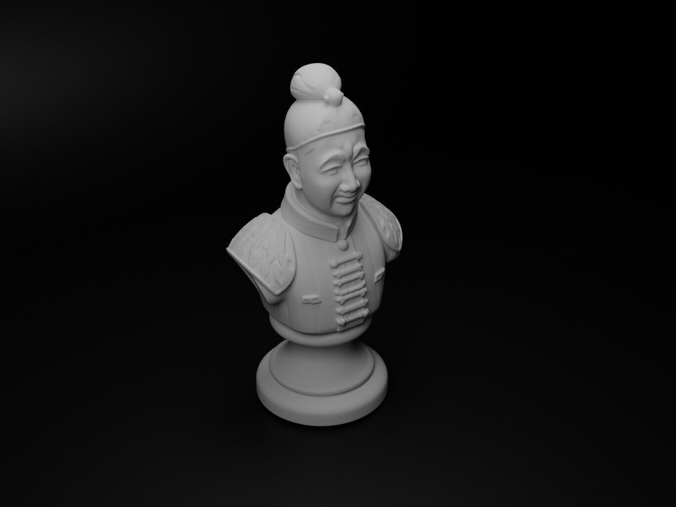 Chinese Terracotta Soldier Bust Chess 3D print model_2