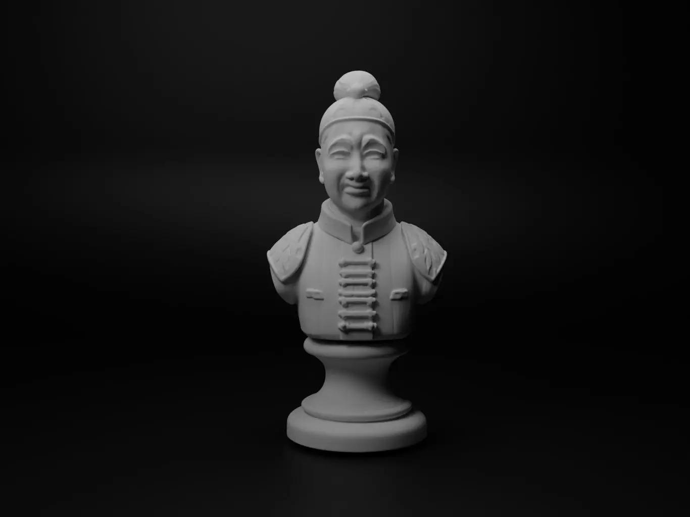 Chinese Terracotta Soldier Bust Chess 3D print model_0
