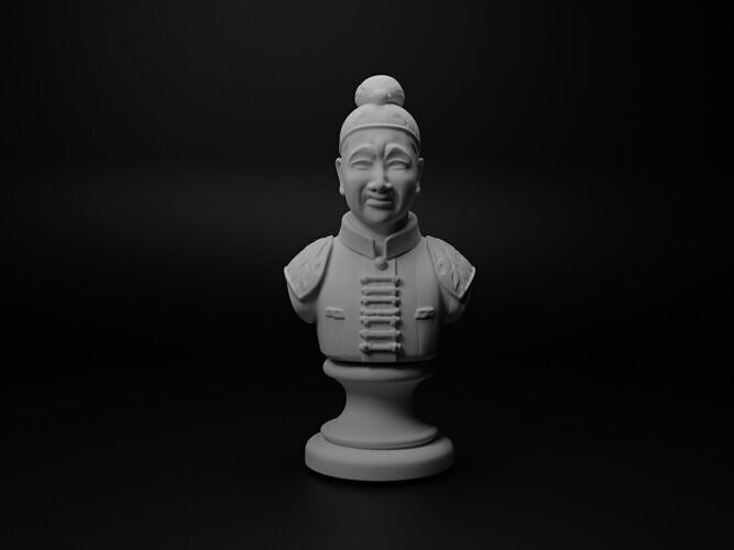 Chinese Terracotta Soldier Bust Chess 3D print model