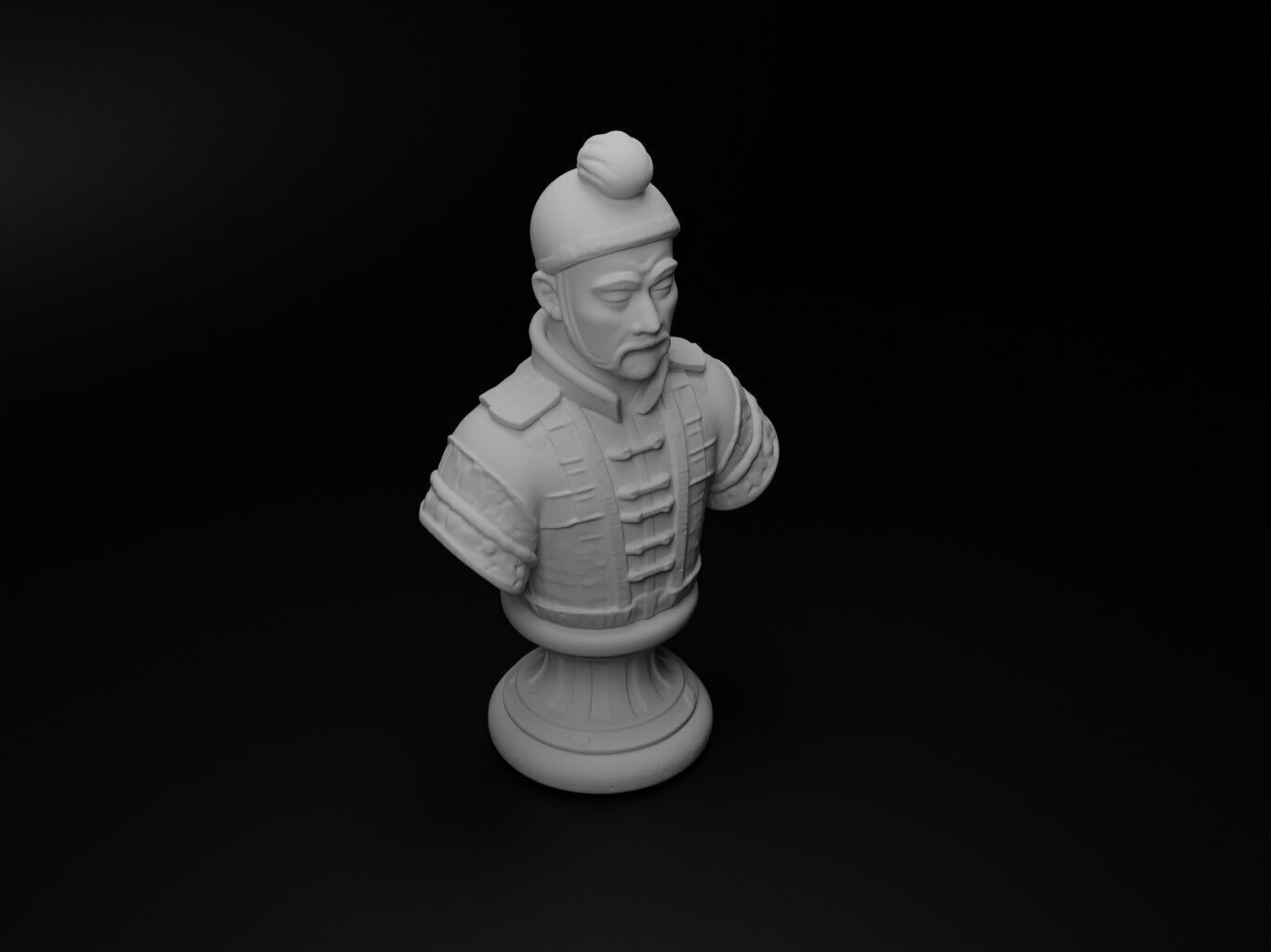Chinese Terracotta Soldier Bust Chess 3D print model_2