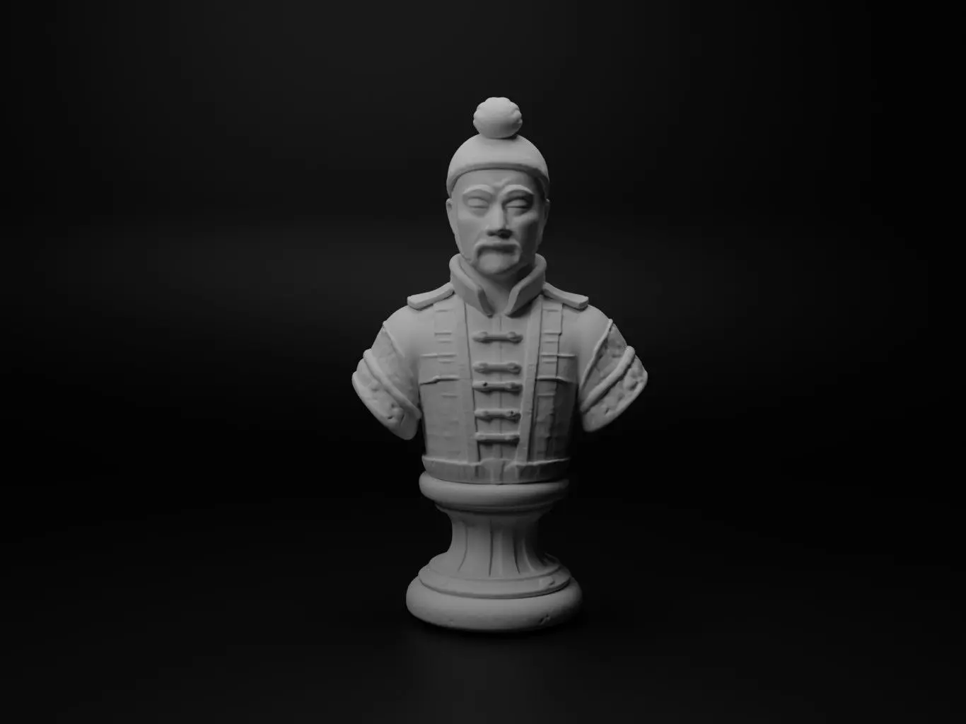 Chinese Terracotta Soldier Bust Chess 3D print model_0
