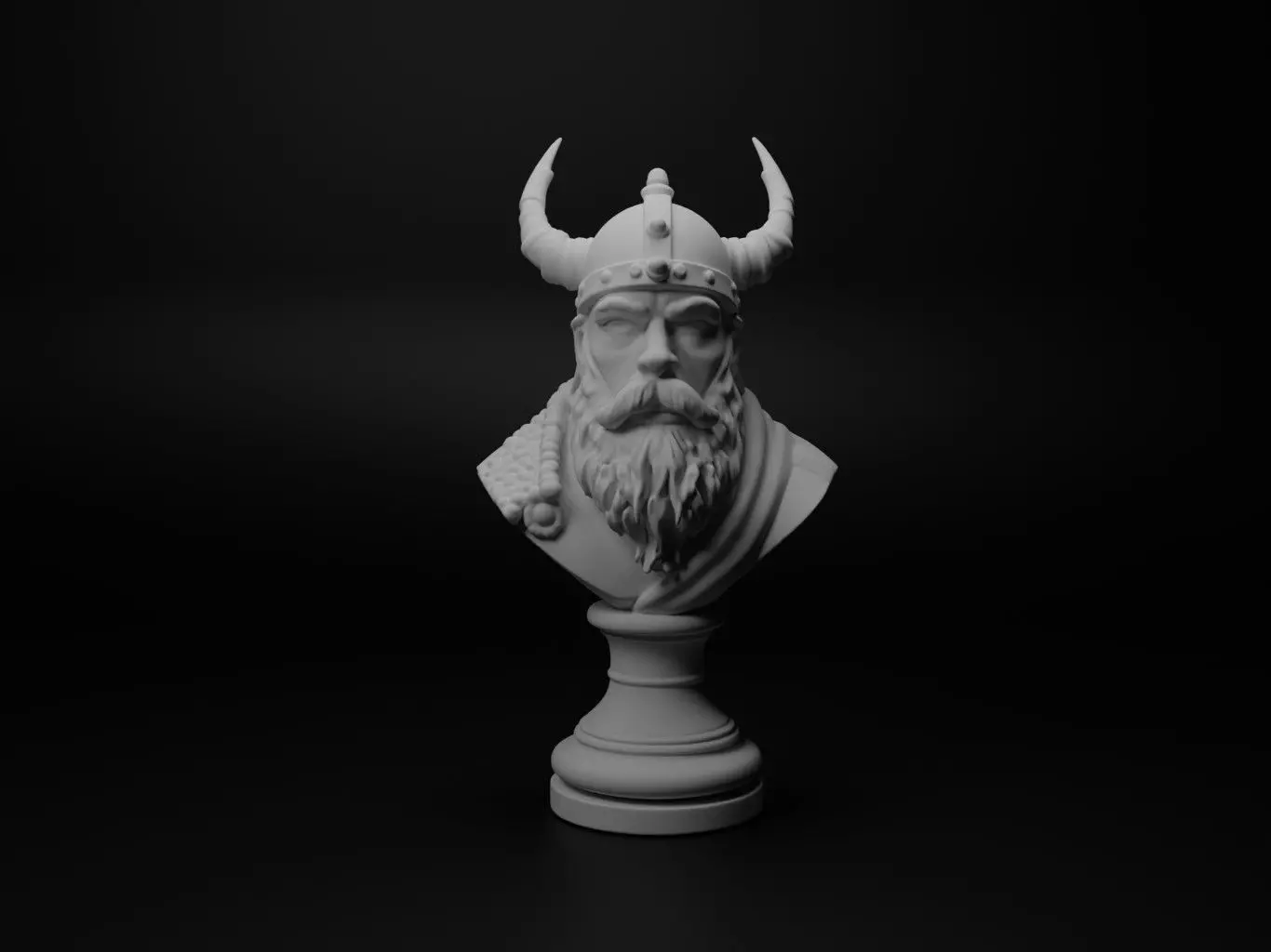 Danish Viking Bust Chess 3D print model_0