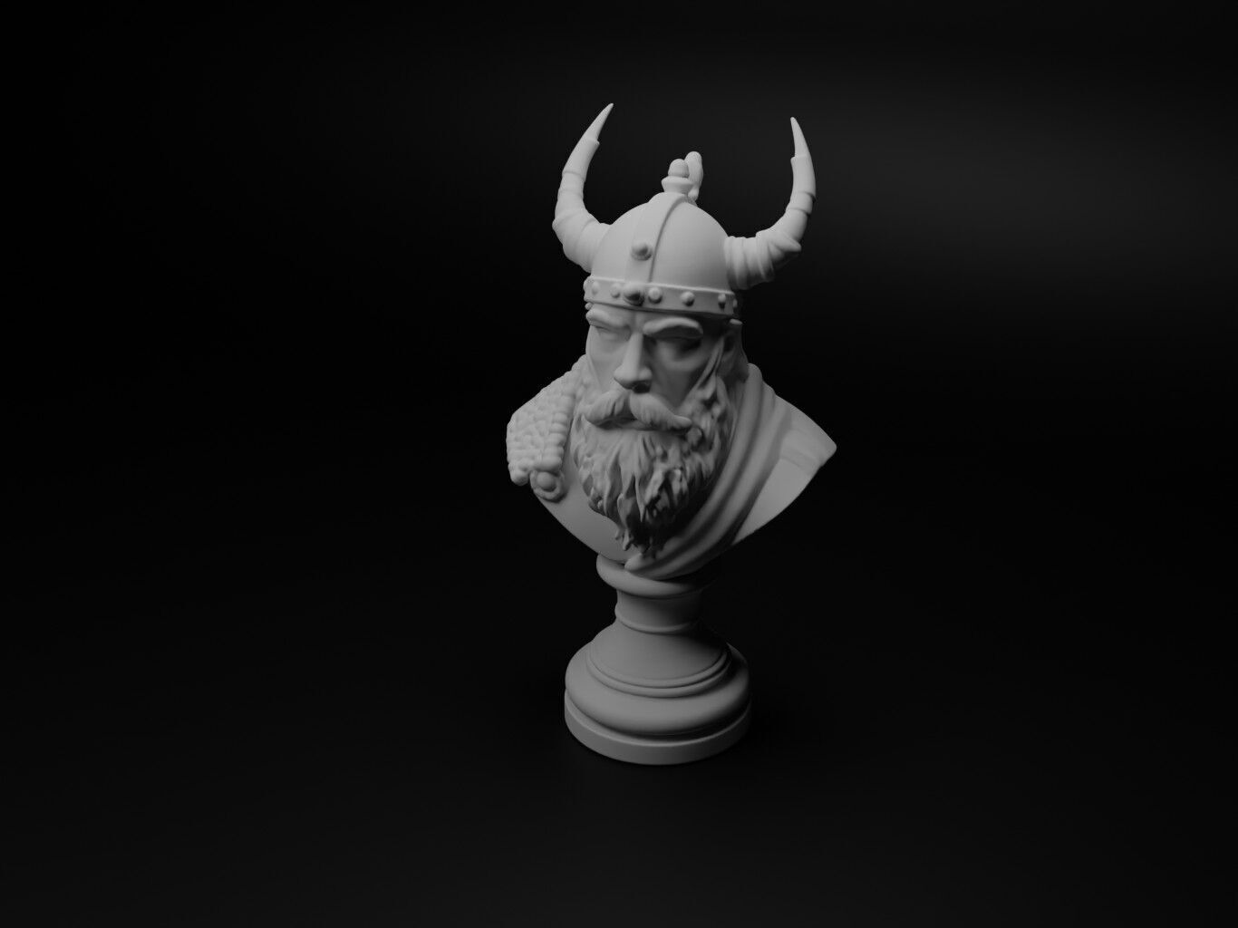 Danish Viking Bust Chess 3D print model_1