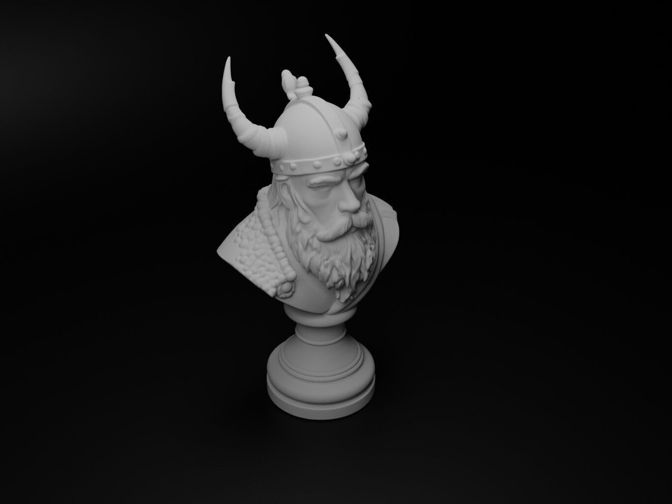 Danish Viking Bust Chess 3D print model_2