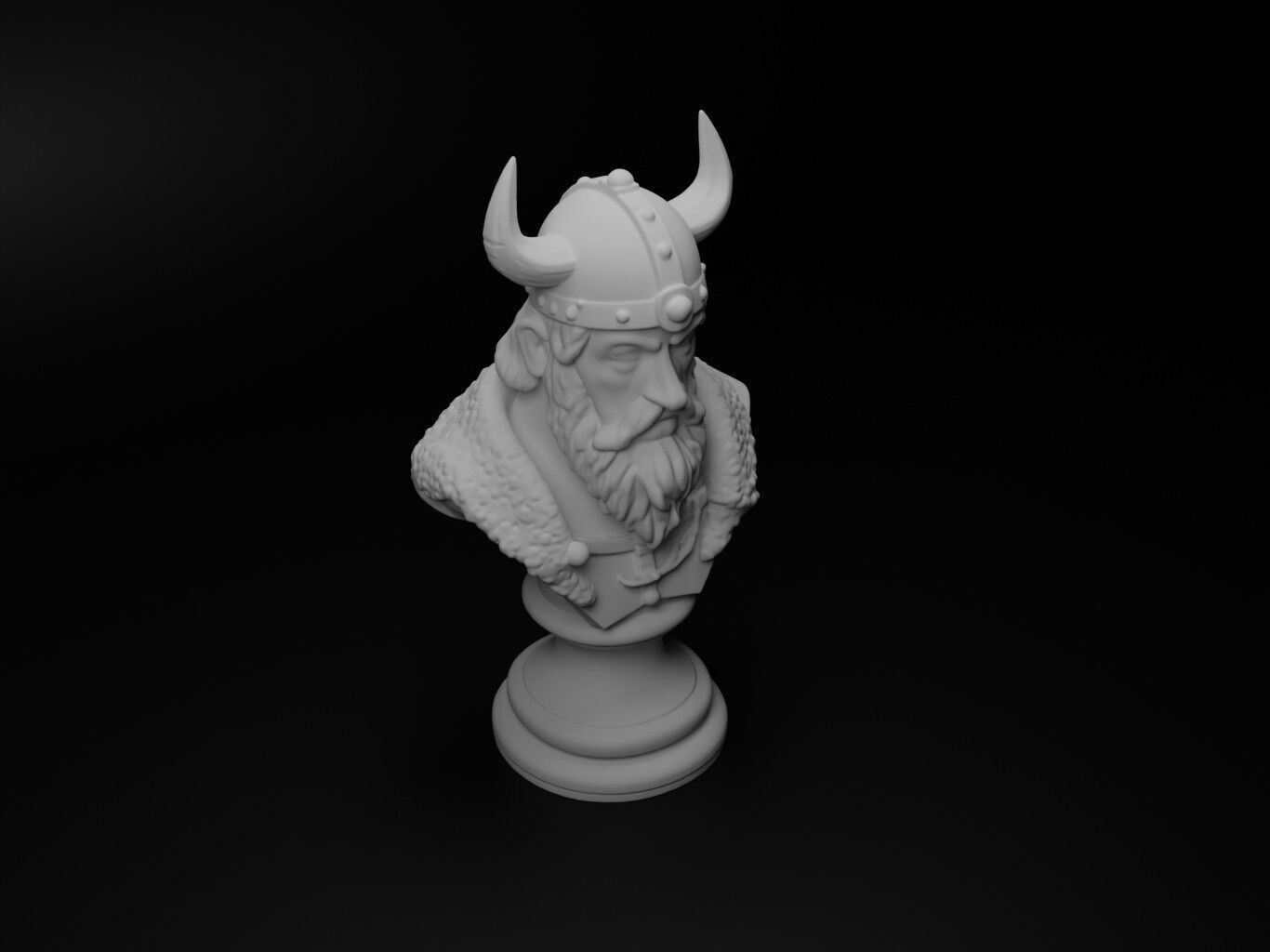 Danish Viking Bust Chess 3D print model_2
