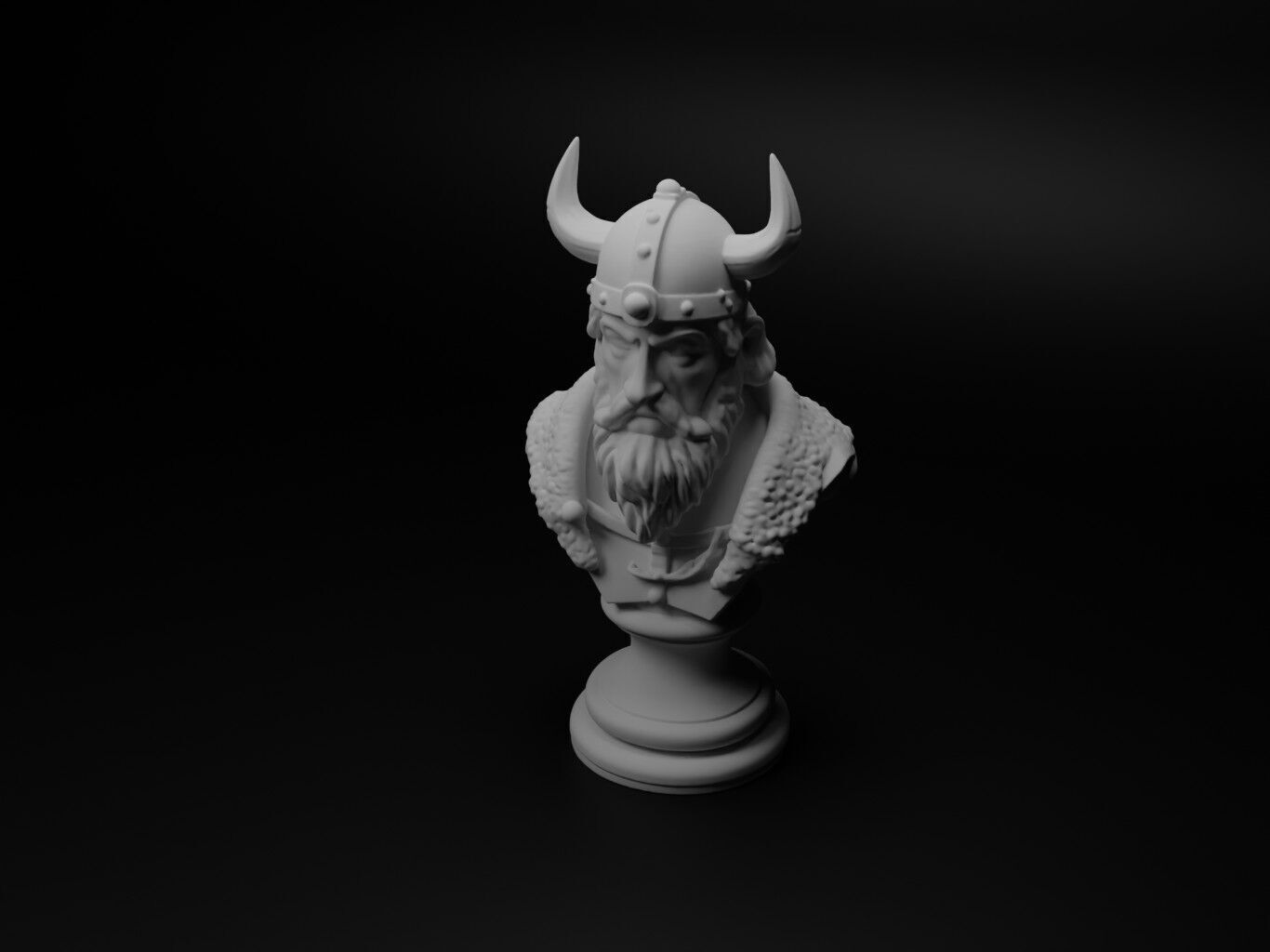Danish Viking Bust Chess 3D print model_1
