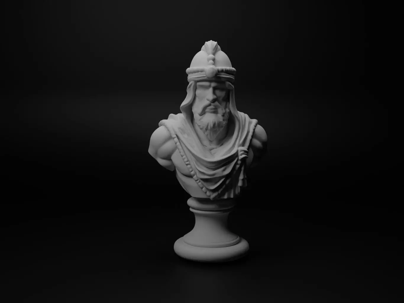 Desert Warrior Bust Chess 3D print model