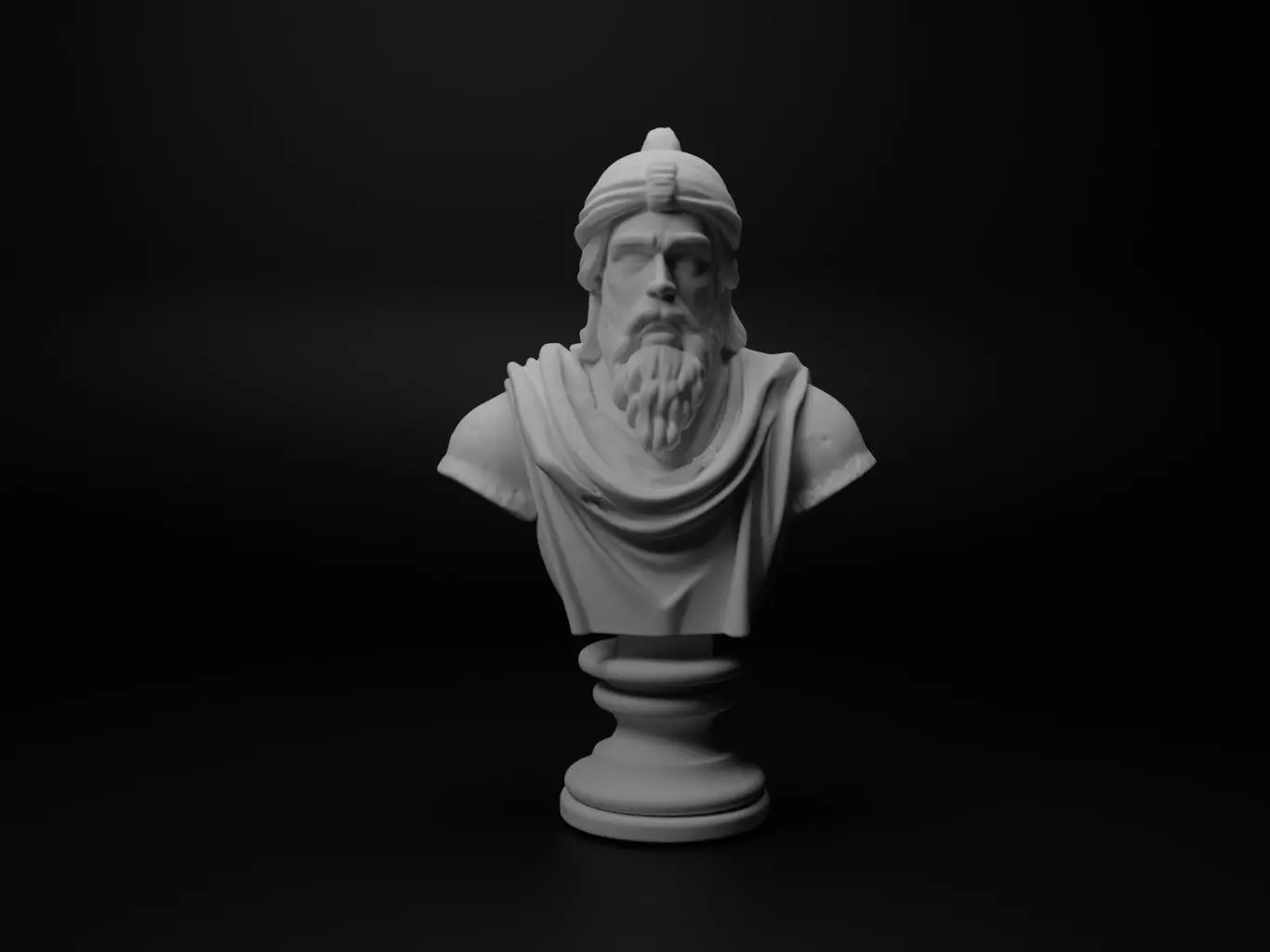 Desert Warrior Bust Chess 3D print model