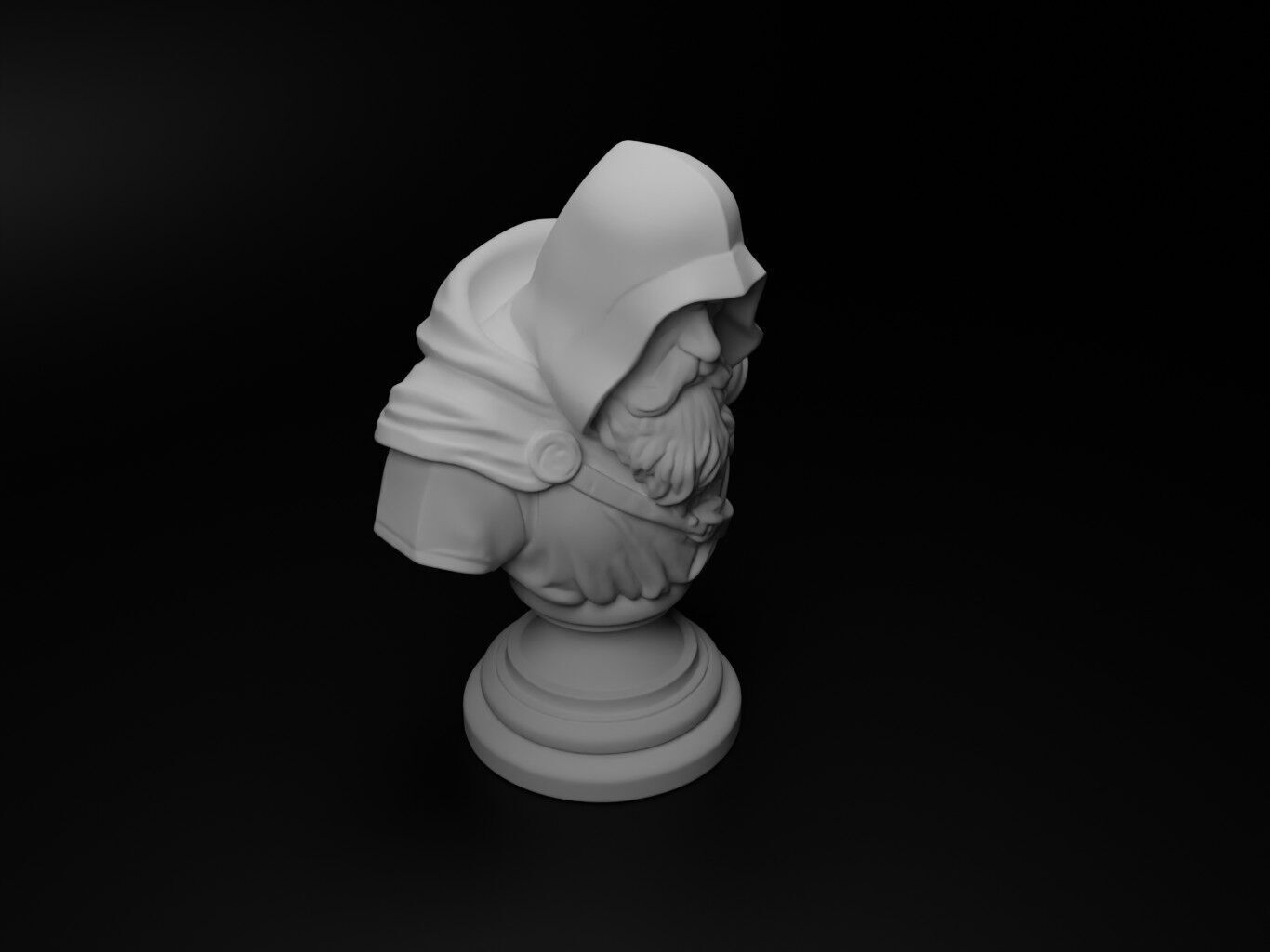 Fantasy Mage Warrior Bust Chess 3D print model_2