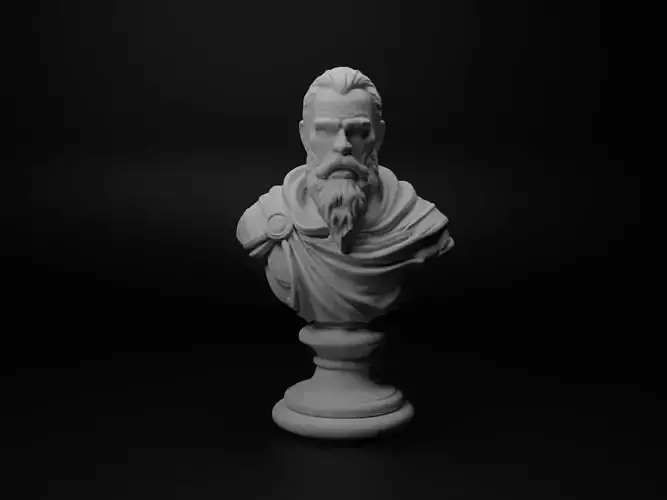 Fantasy Mage Warrior Bust Chess