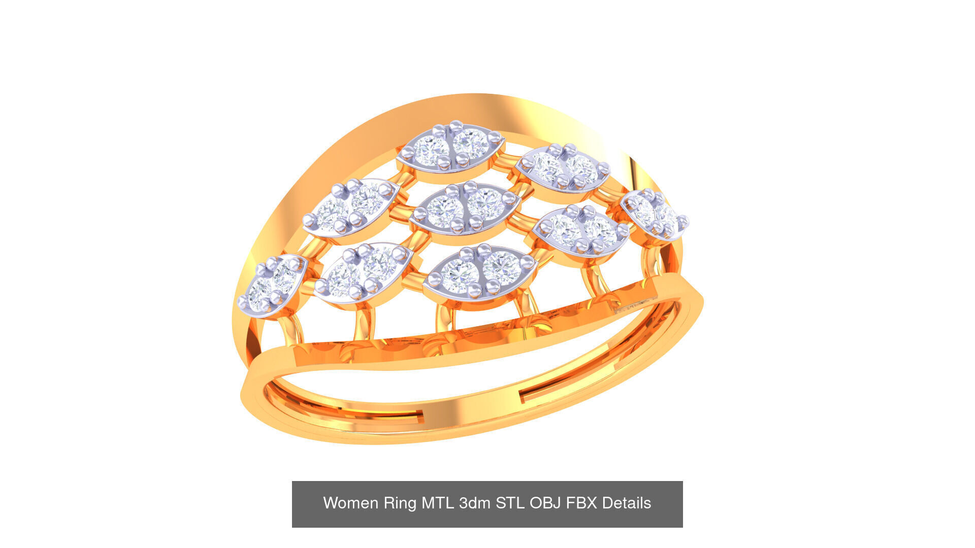 60 Leaf and Flower Ring MTL 3dm STL OBJ FBX Details Collection _40