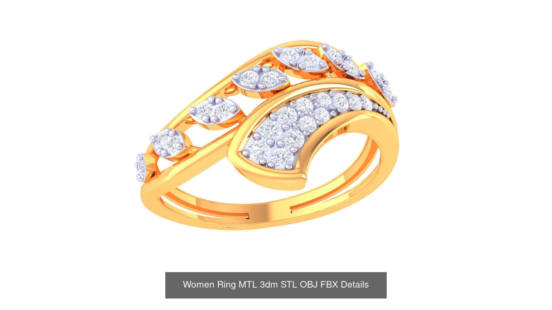 60 Leaf and Flower Ring MTL 3dm STL OBJ FBX Details Collection _17