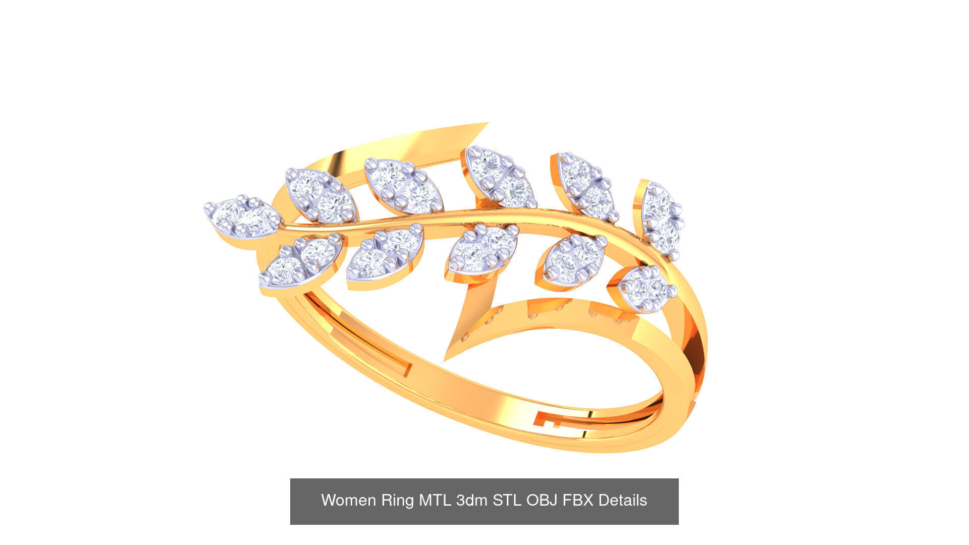 60 Leaf and Flower Ring MTL 3dm STL OBJ FBX Details Collection _41