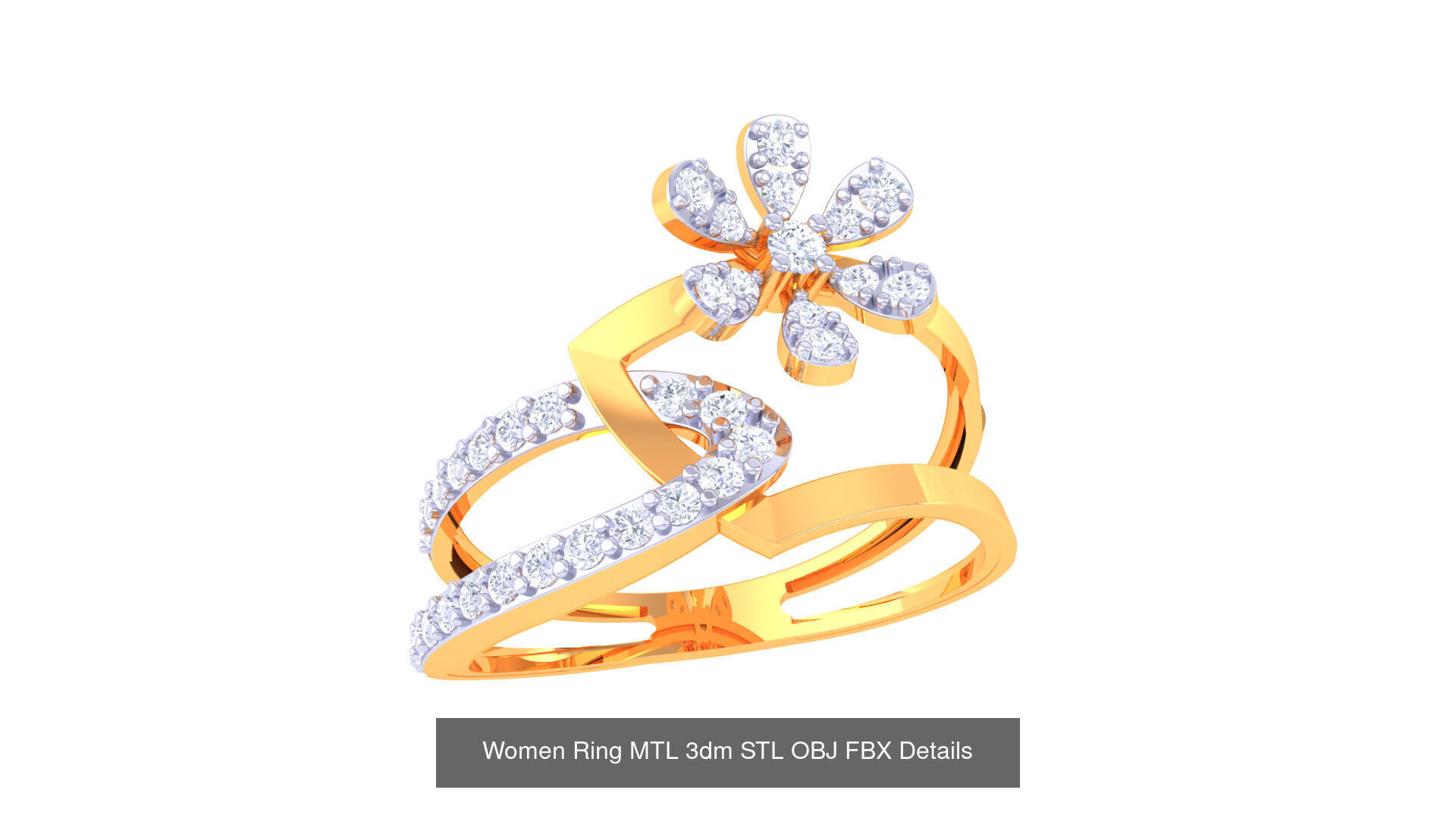 60 Leaf and Flower Ring MTL 3dm STL OBJ FBX Details Collection _61