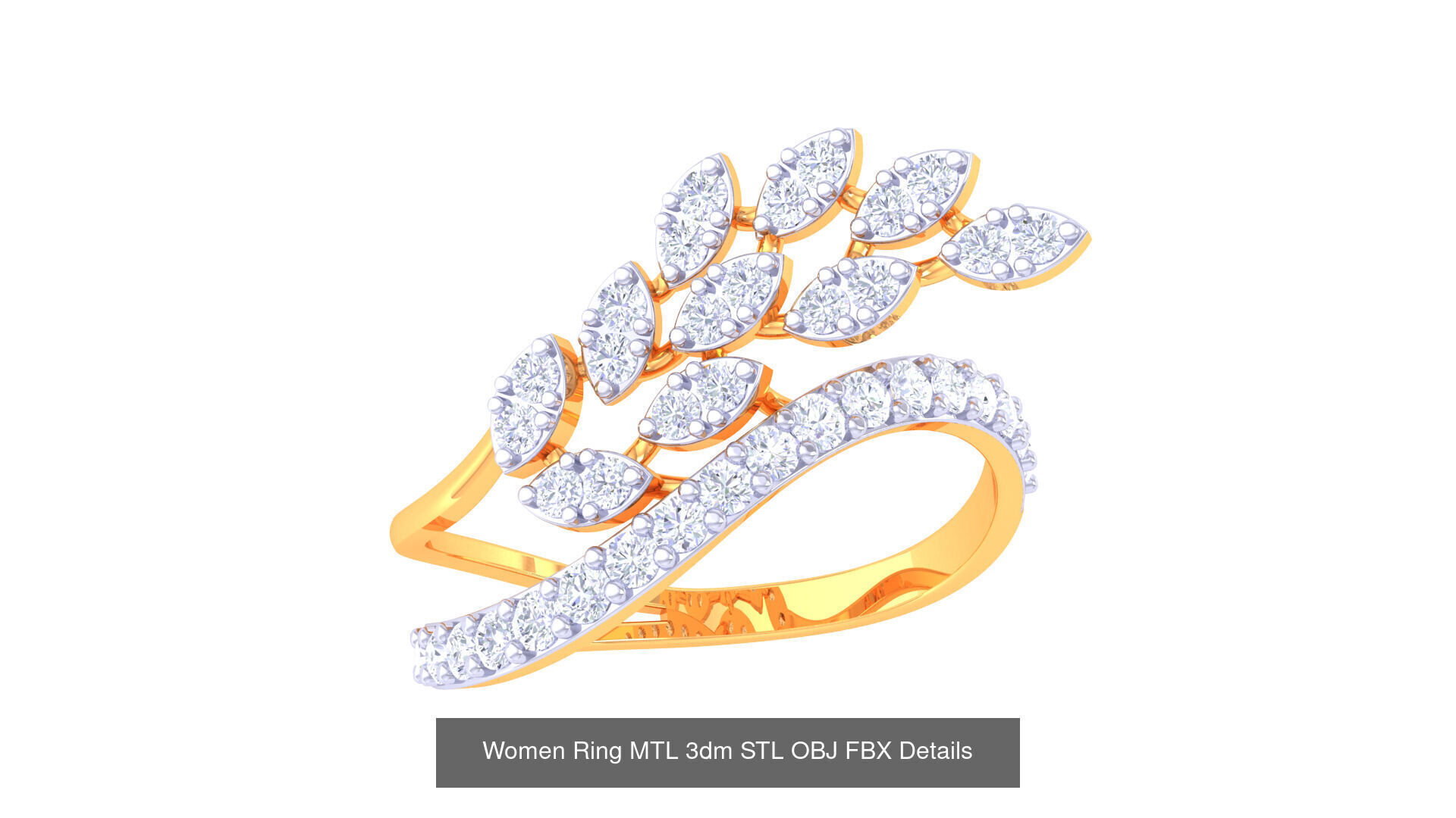 60 Leaf and Flower Ring MTL 3dm STL OBJ FBX Details Collection _57