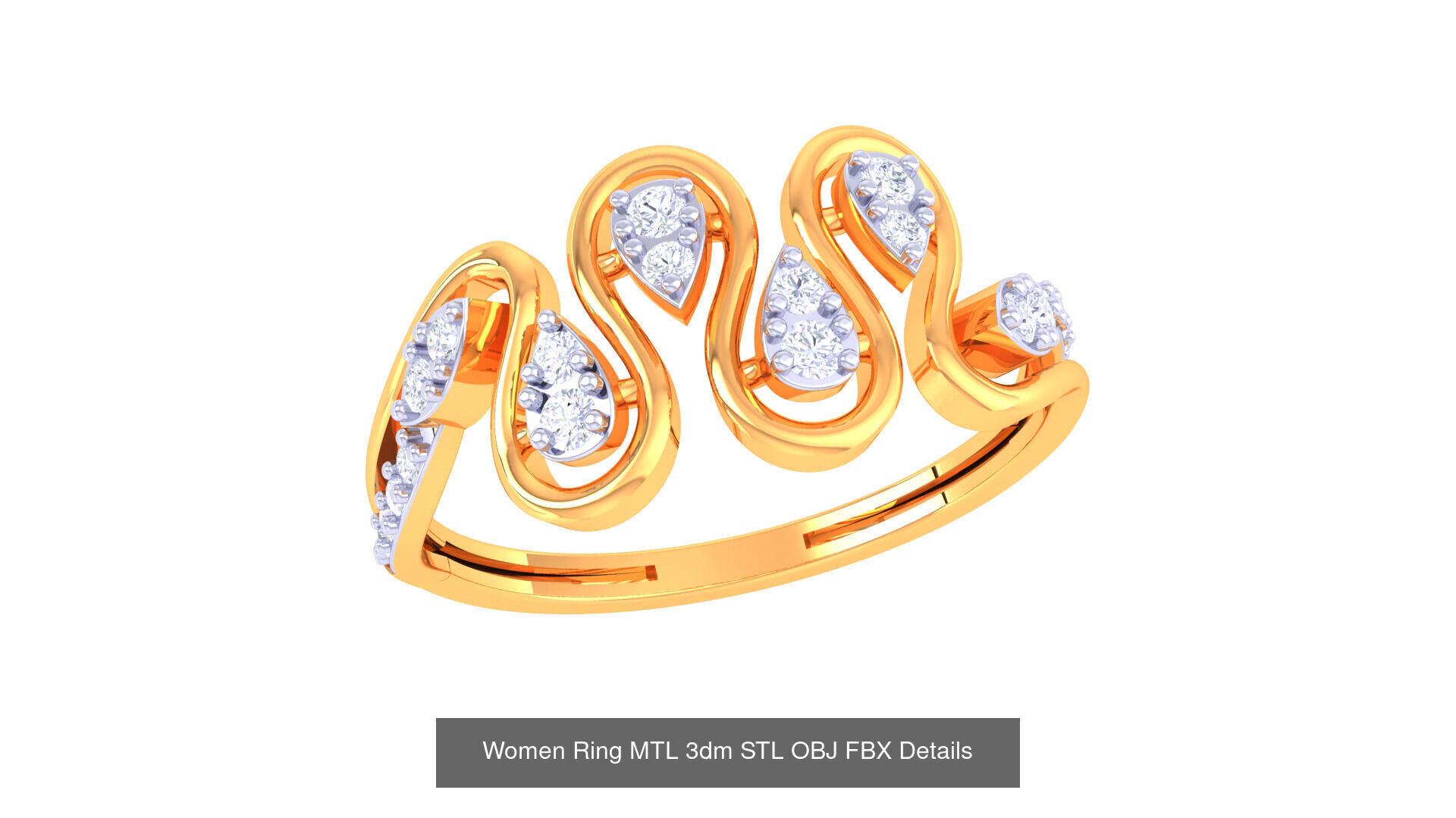 60 Leaf and Flower Ring MTL 3dm STL OBJ FBX Details Collection _36