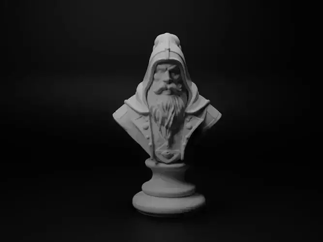 Fantasy Mage Warrior Bust Chess