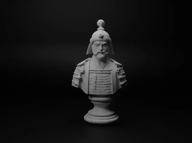 Feudal Japanese Soldier Bust Chess