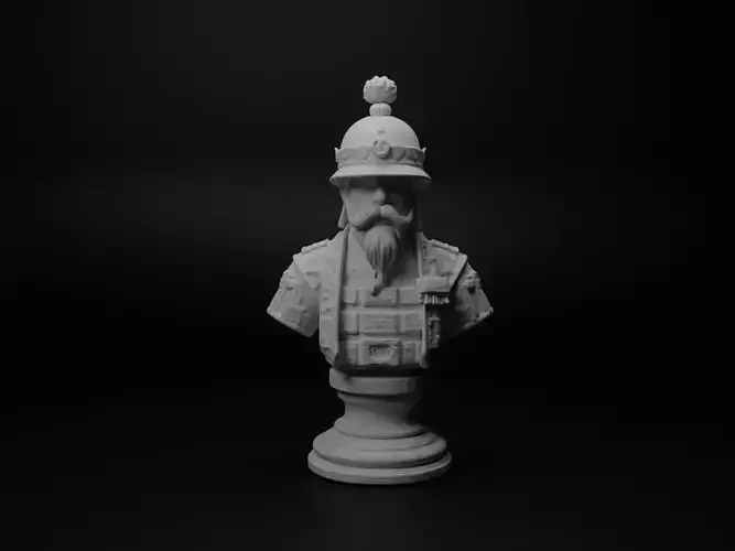 Feudal Japanese Soldier Bust Chess