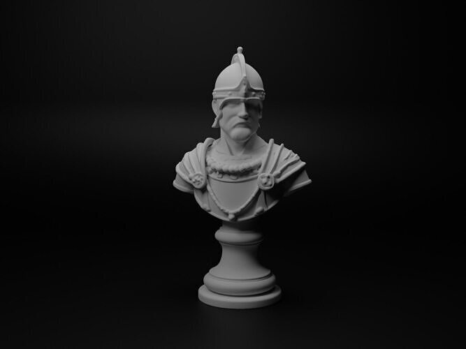 Feudal Knight Bust Chess 3D print model