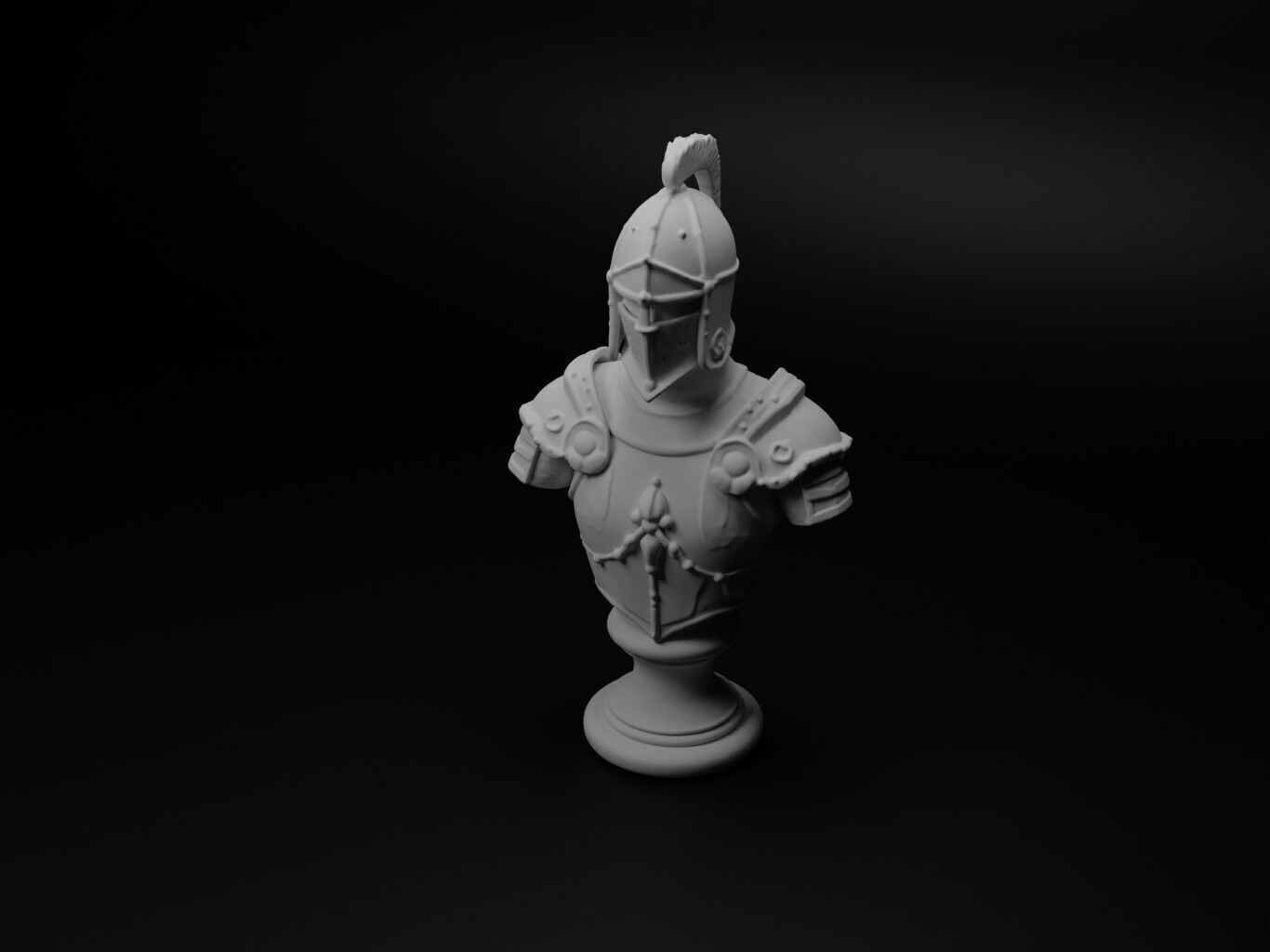 Feudal Knight Bust Chess 3D print model_1