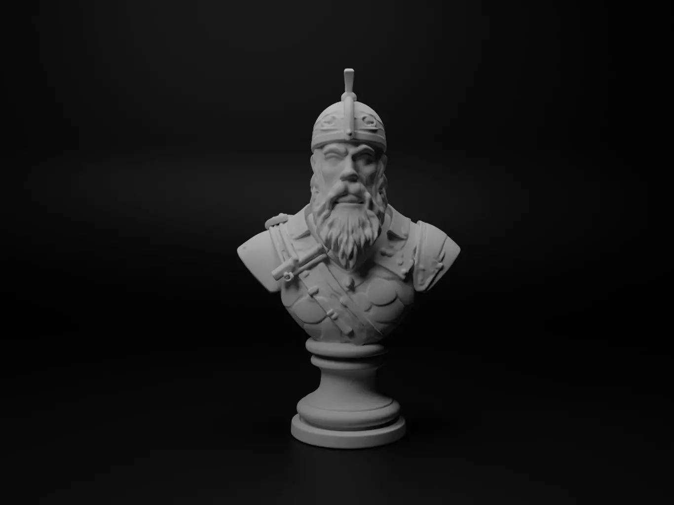 Finnish Warrior Bust Chess 3D print model_0