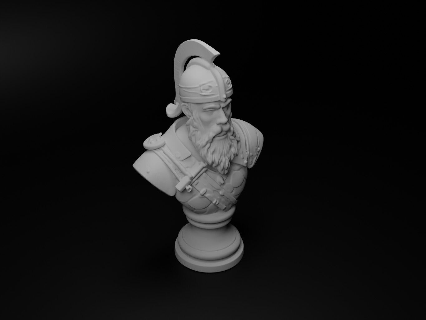 Finnish Warrior Bust Chess 3D print model_2