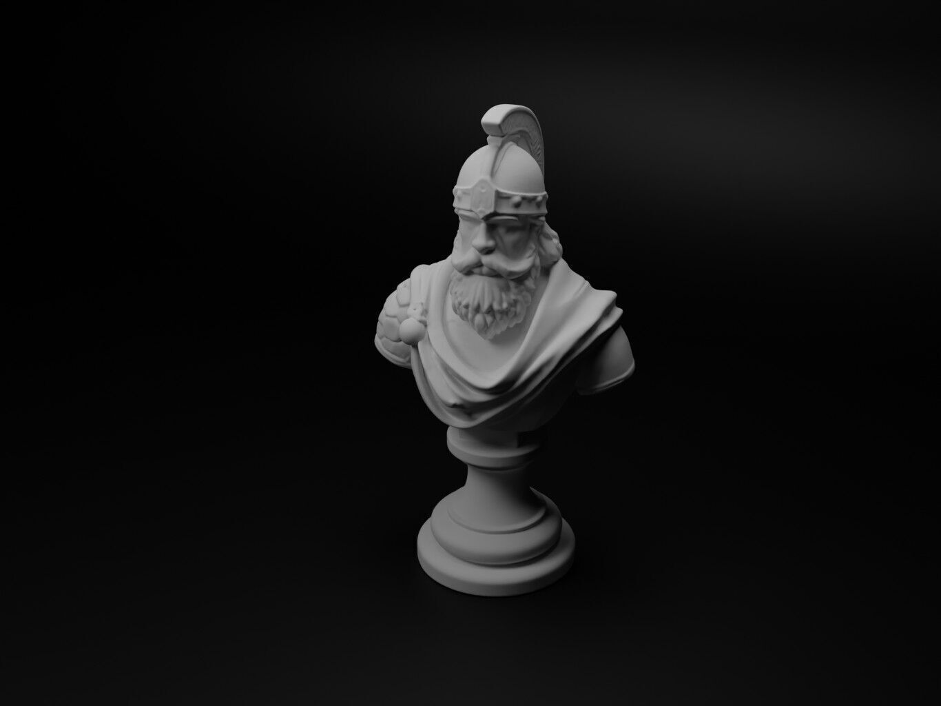Finnish Warrior Bust Chess 3D print model_1