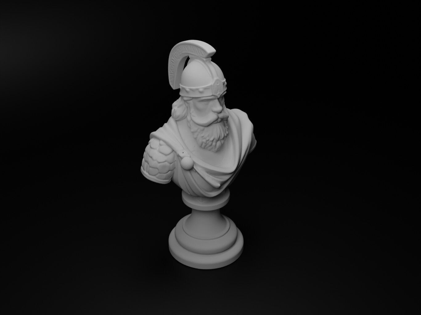 Finnish Warrior Bust Chess 3D print model_2