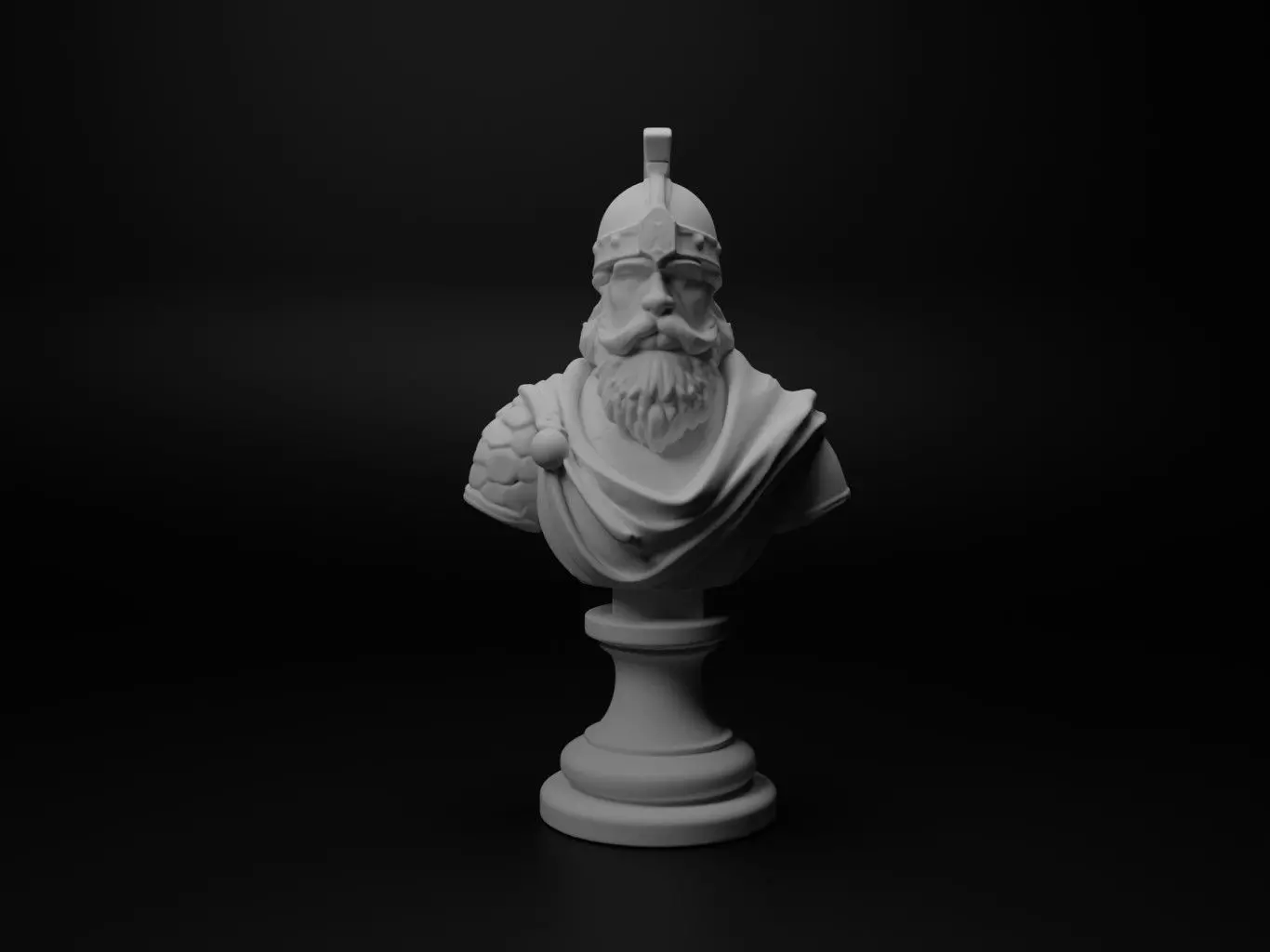 Finnish Warrior Bust Chess 3D print model_0