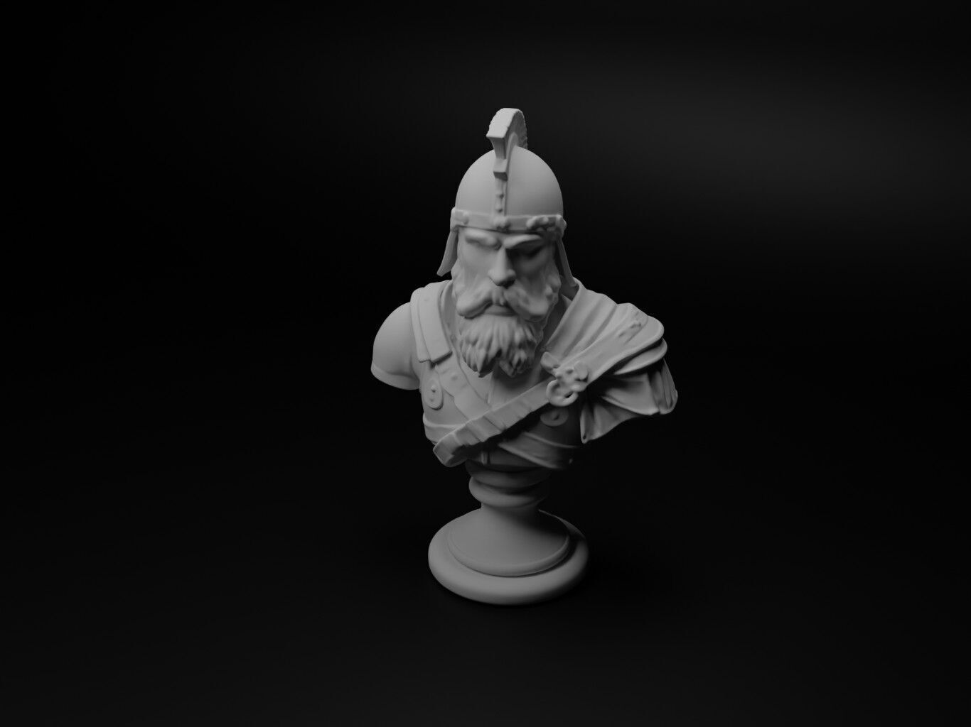 Finnish Warrior Bust Chess 3D print model_1