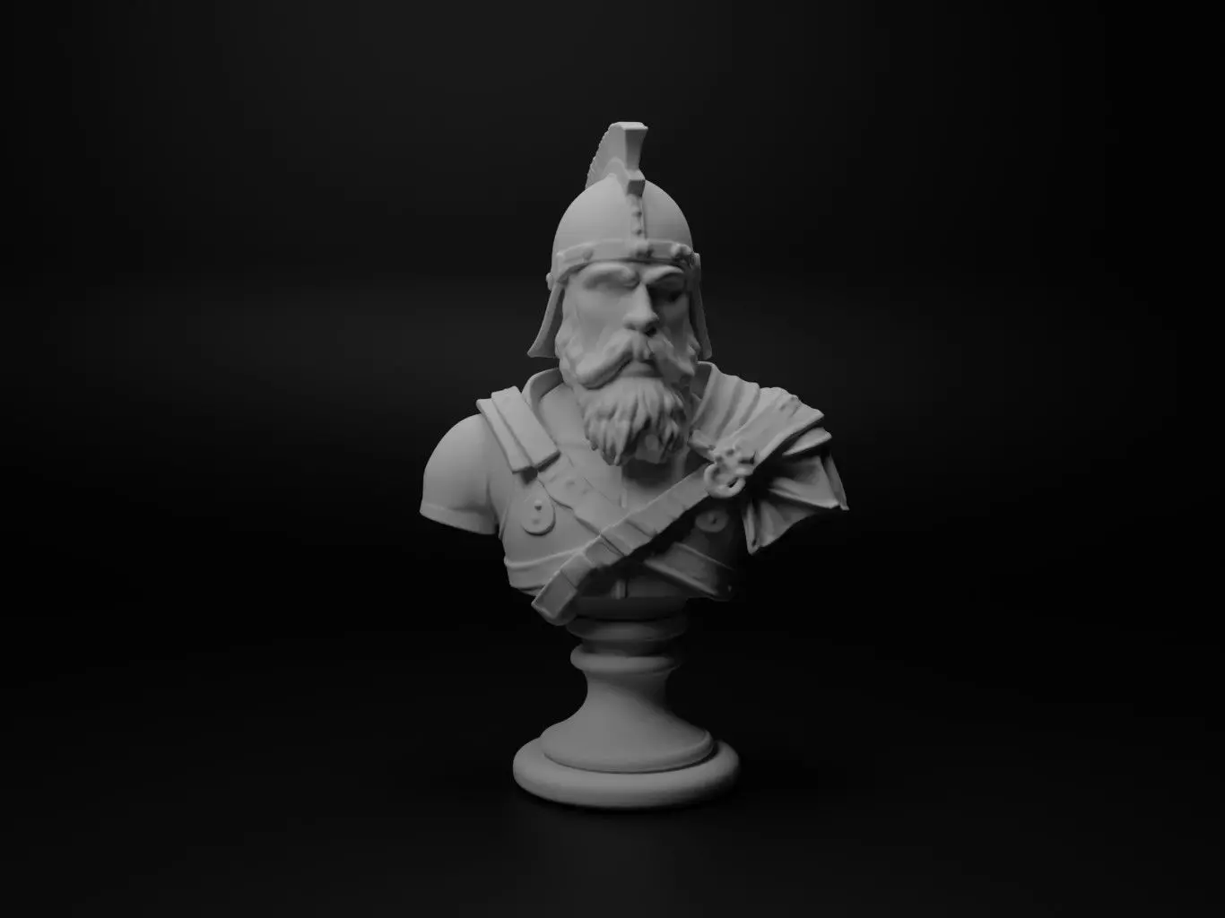 Finnish Warrior Bust Chess 3D print model_0