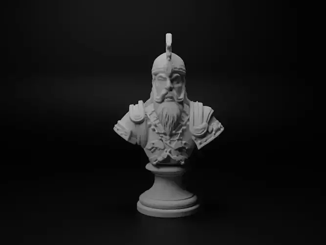 Genghis Khan Warrior Bust Chess 3D print model
