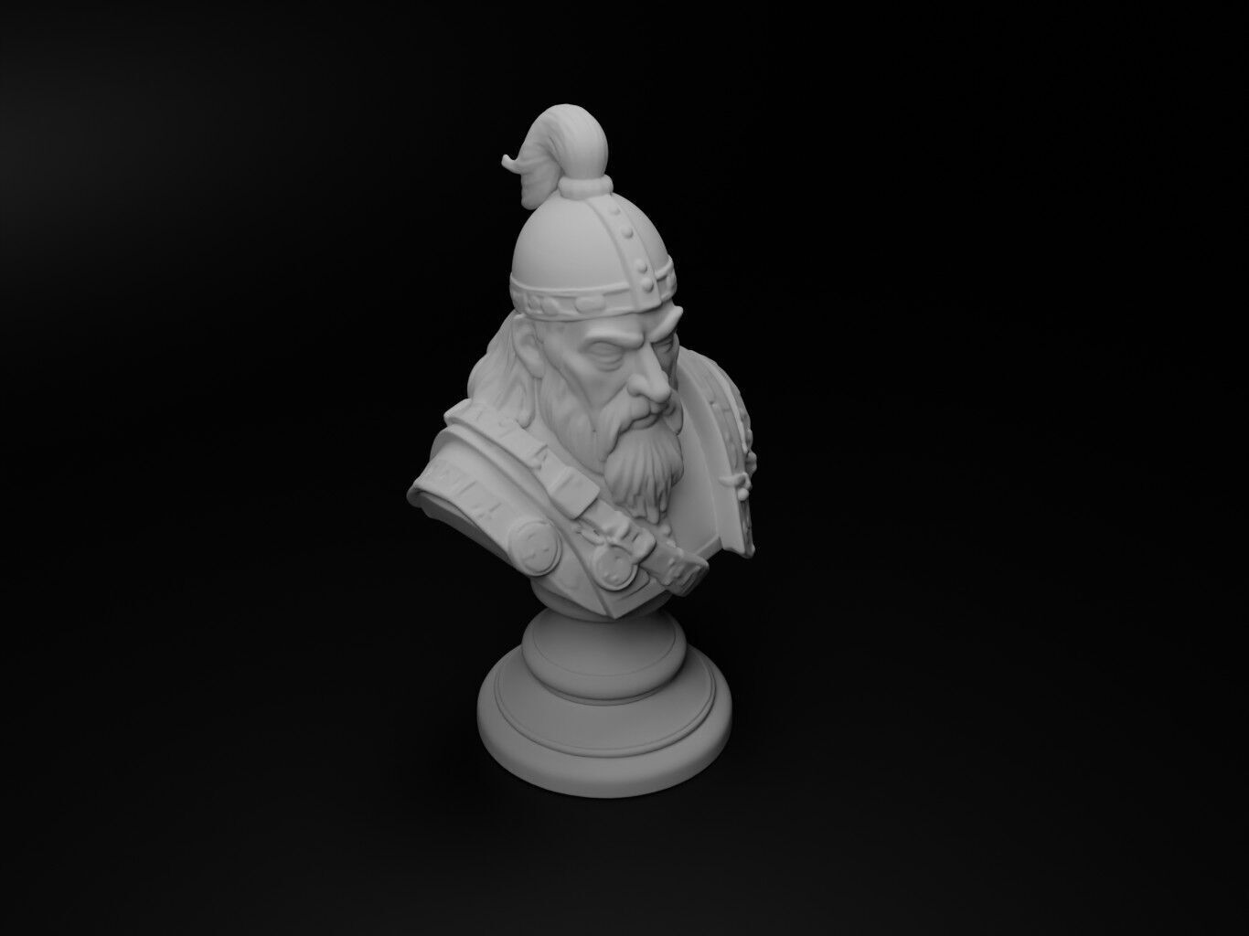 Genghis Khan Warrior Bust Chess 3D print model_2