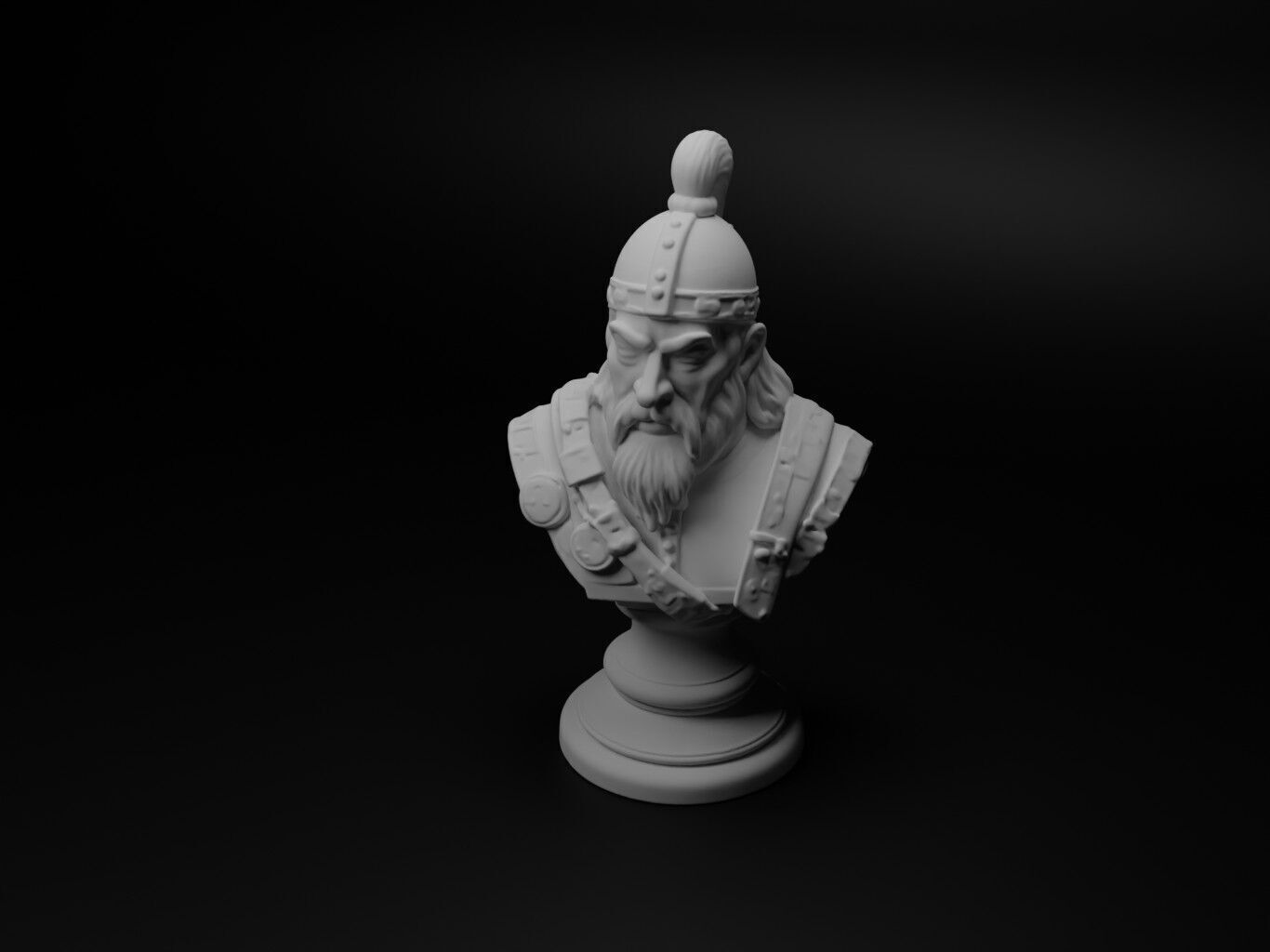 Genghis Khan Warrior Bust Chess 3D print model_1