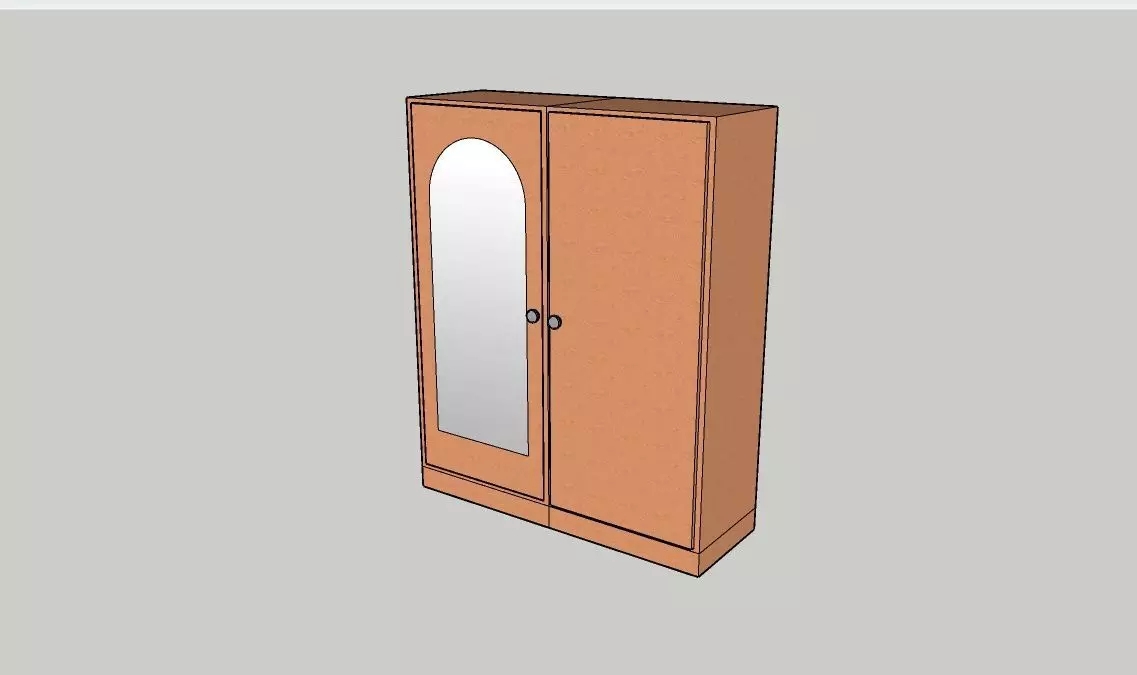 Wooden Cupboard 3D model_0