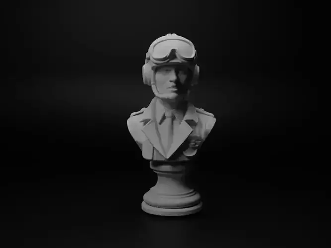 Helicopter Pilot Bust Chess 3D print model