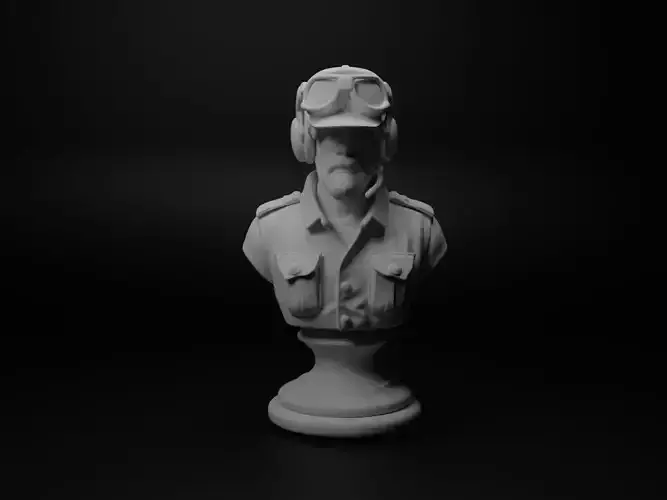 Helicopter Pilot Bust Chess 3D print model