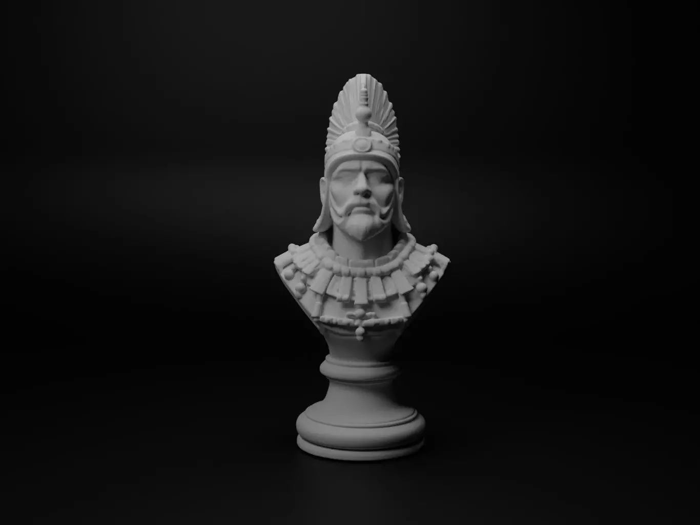 Inca Warrior Bust Chess 3D print model