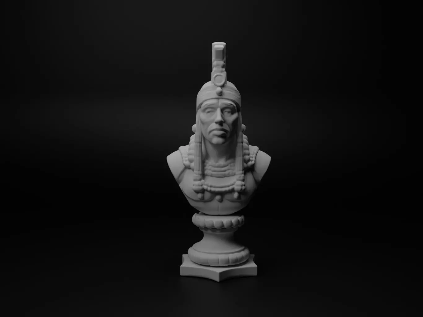 Inca Warrior Bust Chess 3D print model